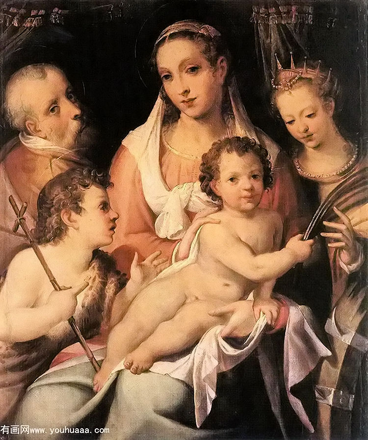 ʥͥʩϴʥԼɽʥɪ - holy family with the infant st john the baptist and st catherine of alexandria