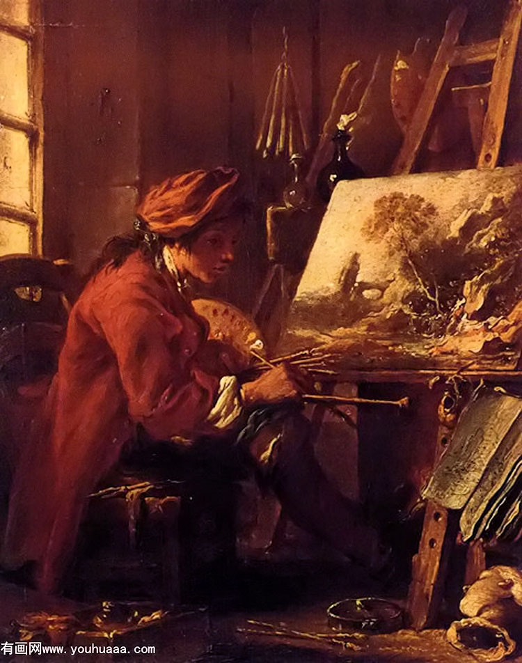 the painter in his studio