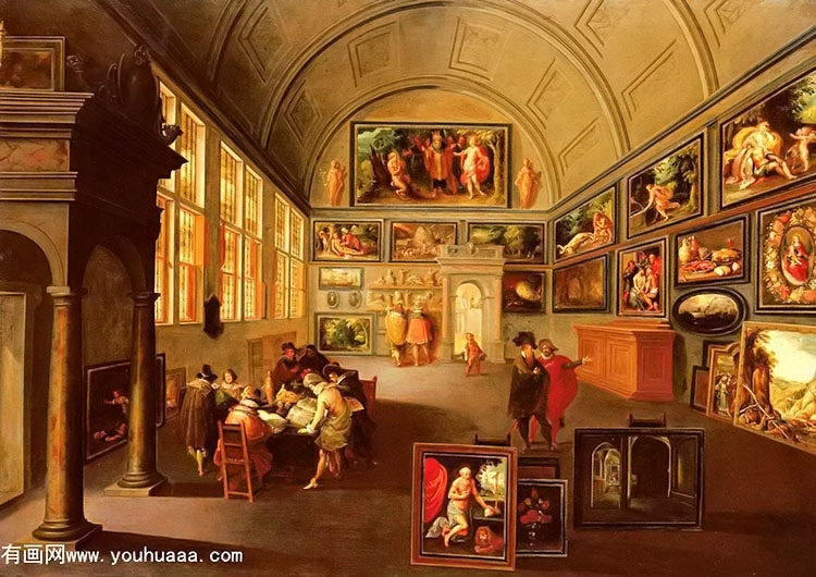 the interior of a picture gallery