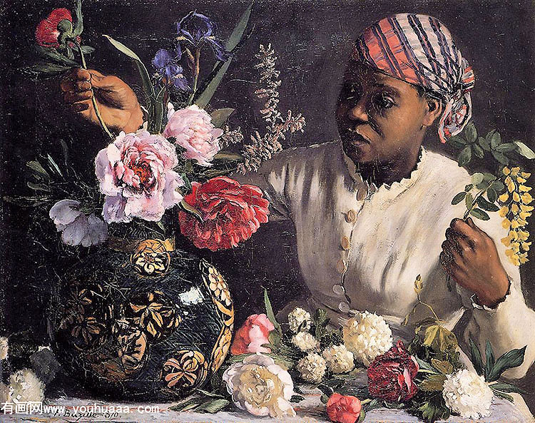 ĵĺŮ - african woman with peonies