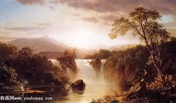 landscape with waterfall