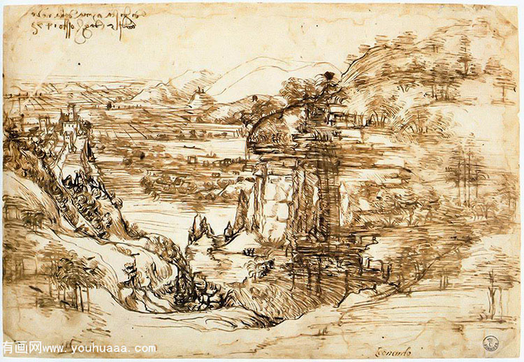 ѩʥĸã147385 - landscape drawing for santa maria della neve on 5th august 1473