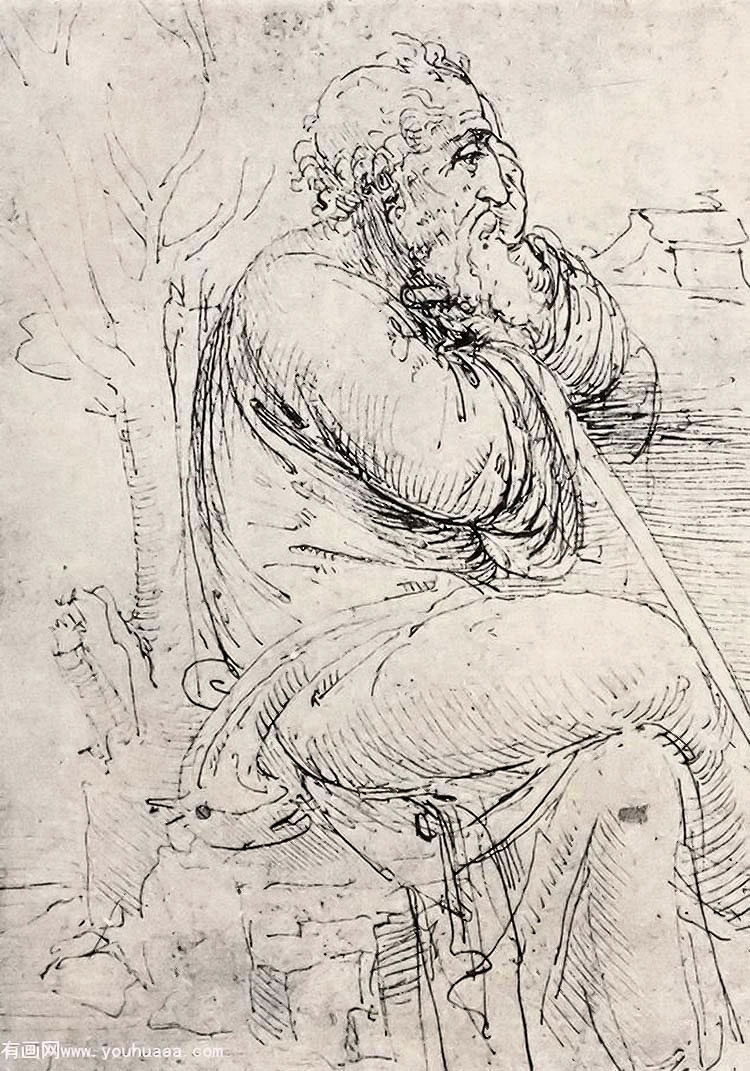 ŵ - seated old man