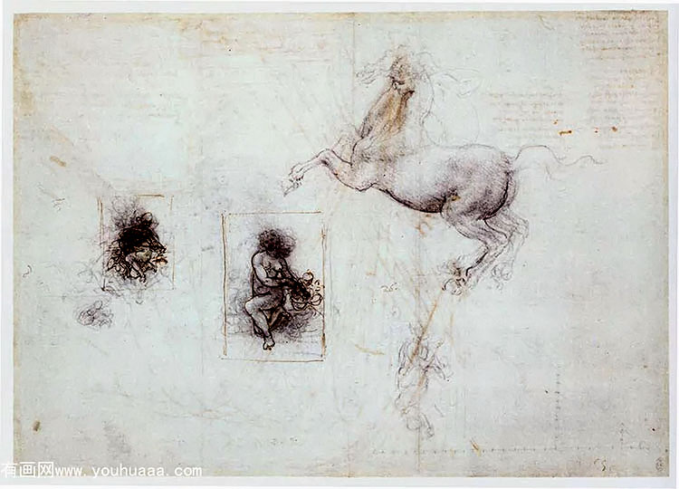 մϰ - studies of leda and a horse