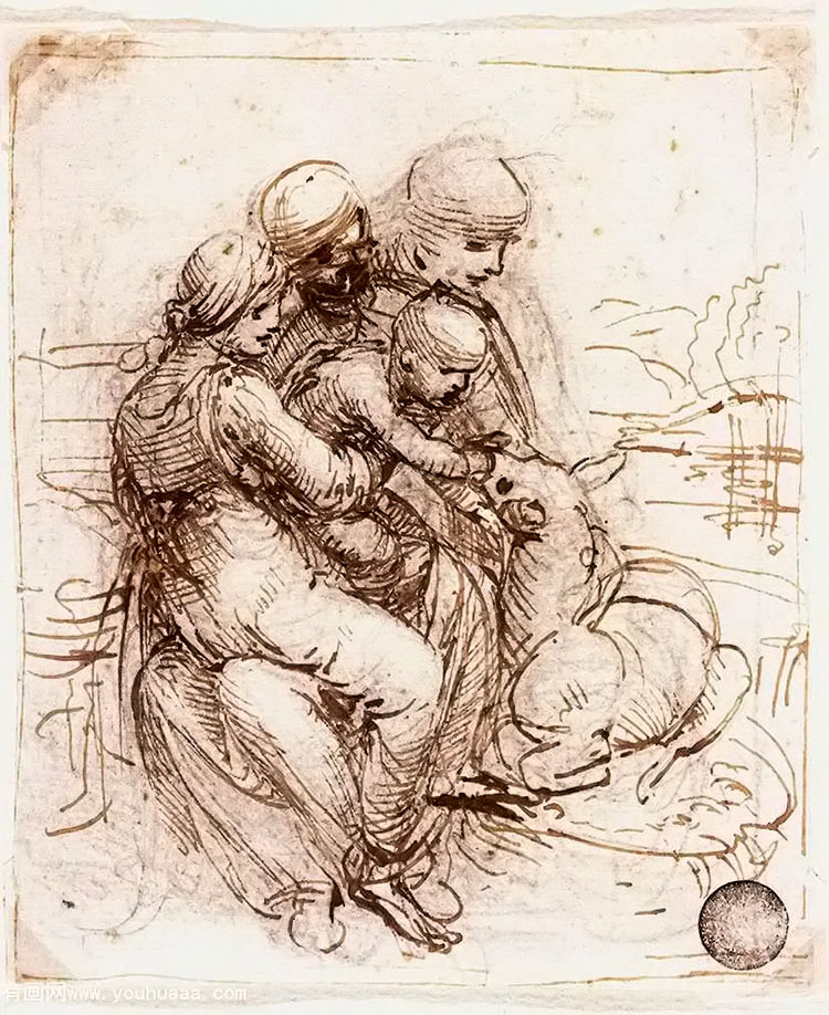 ʥʥĸӼСʥԼϰ - study of st anne, mary, the christ child and the young st john