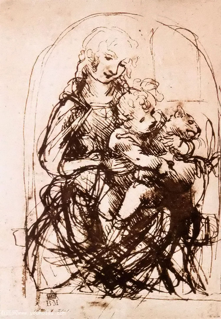 ʥĸèϰ - study of the madonna and child with a cat