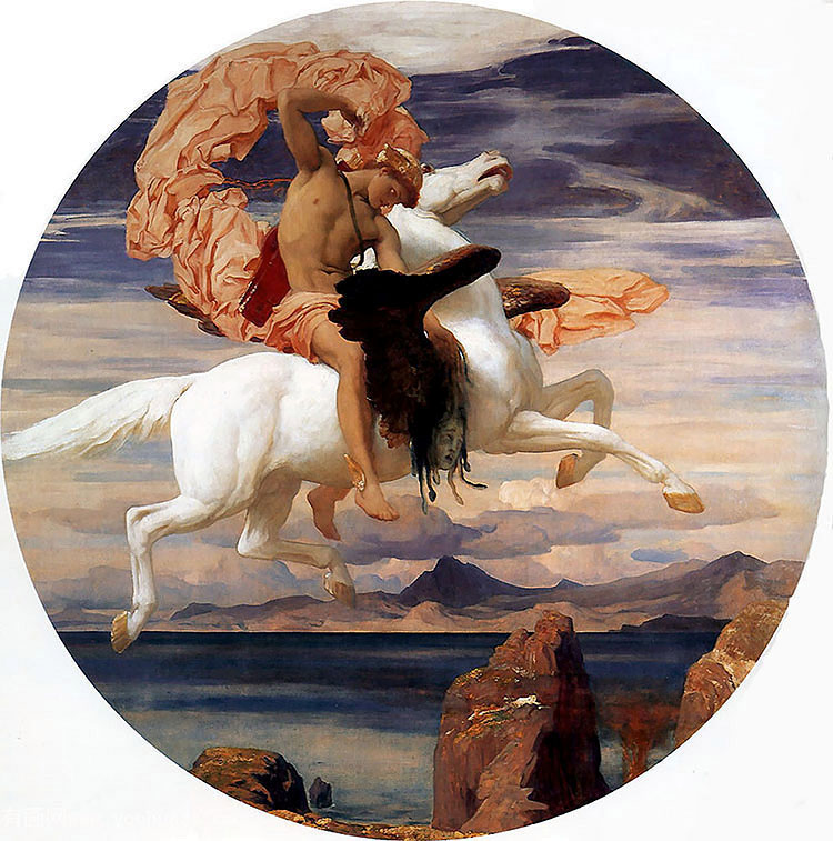 perseus on pegasus hastening to the rescue of andromeda