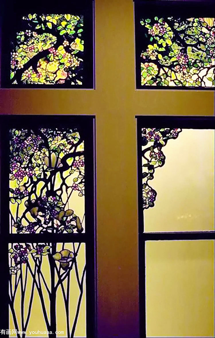 apple blossom and magnolia window