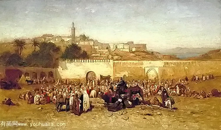 market day outside the walls of tangiers, morocco