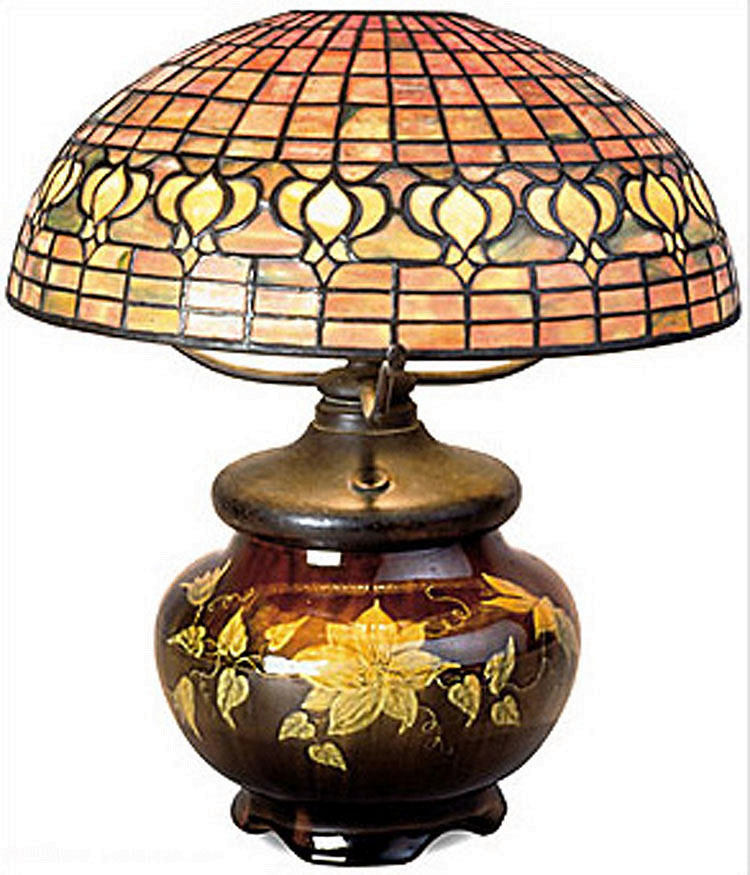 pomegranate lamp with mariposa pottery base