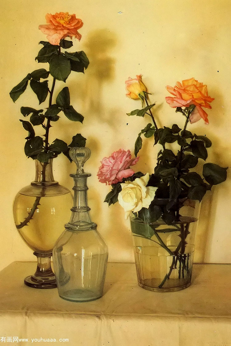 roses and decanter