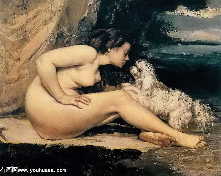 Ů͹ - nude woman with a dog