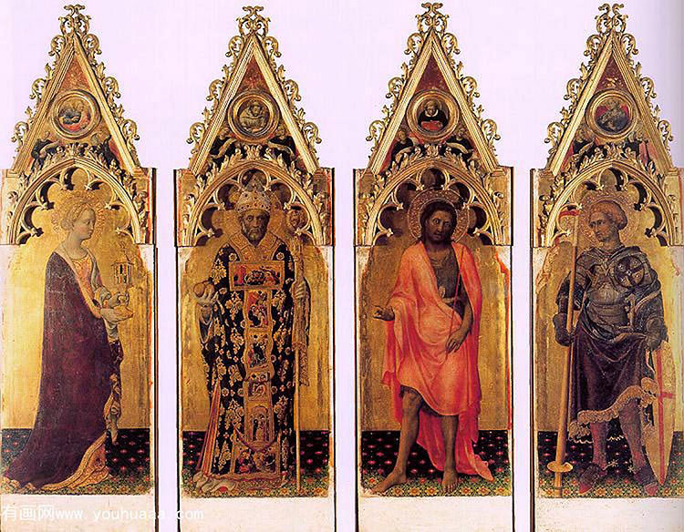 four saints of the poliptych quaratesi