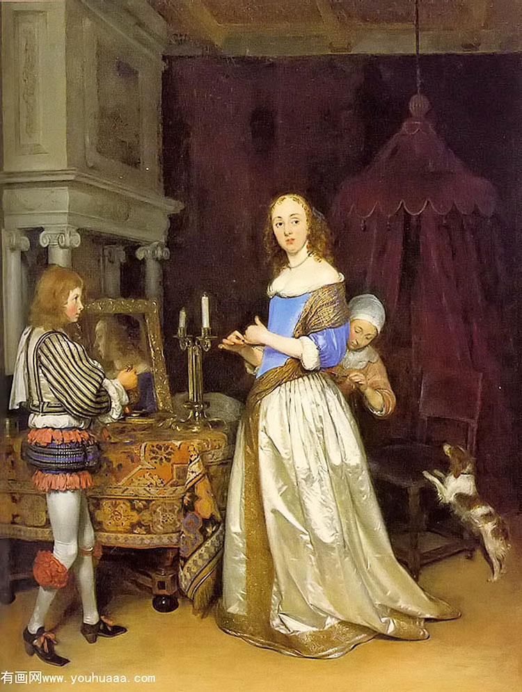 a lady at her toilette