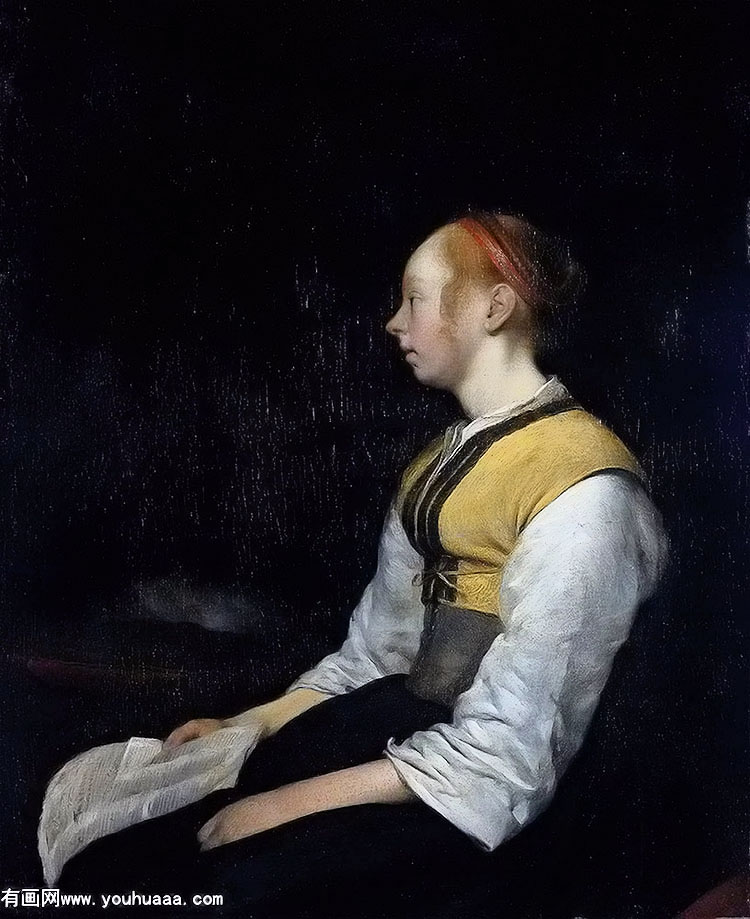 girl in peasant costume. probably gesina, the painters half sister