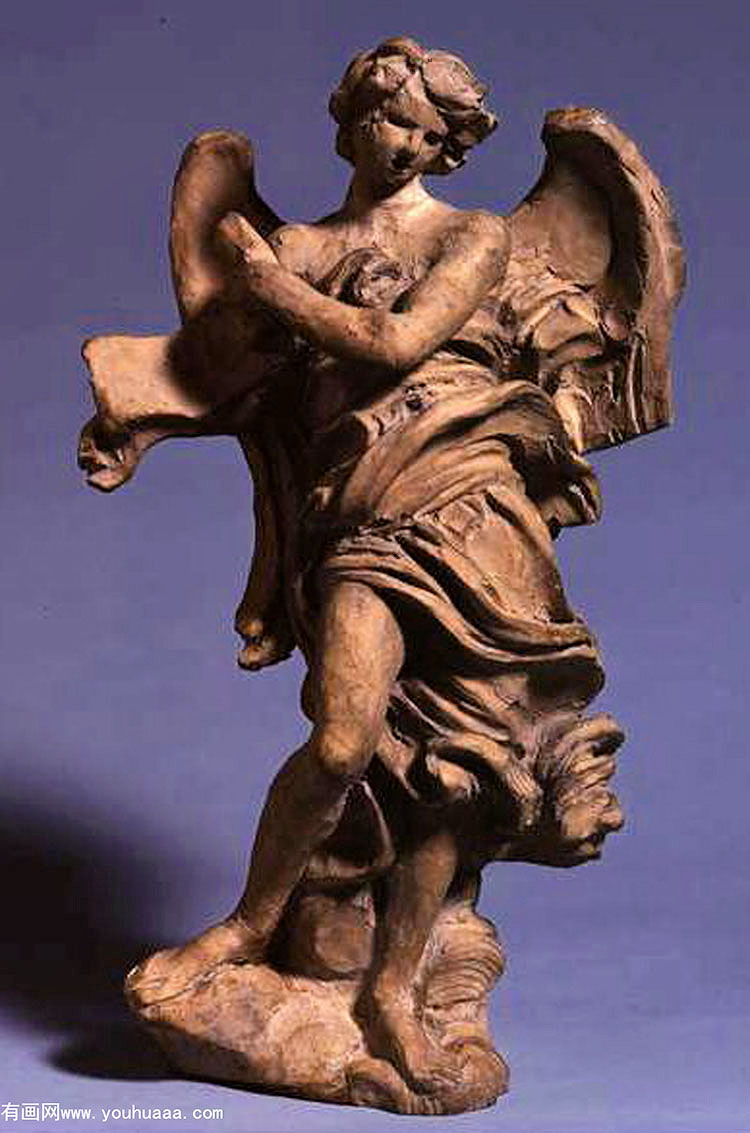 standing angel with scroll