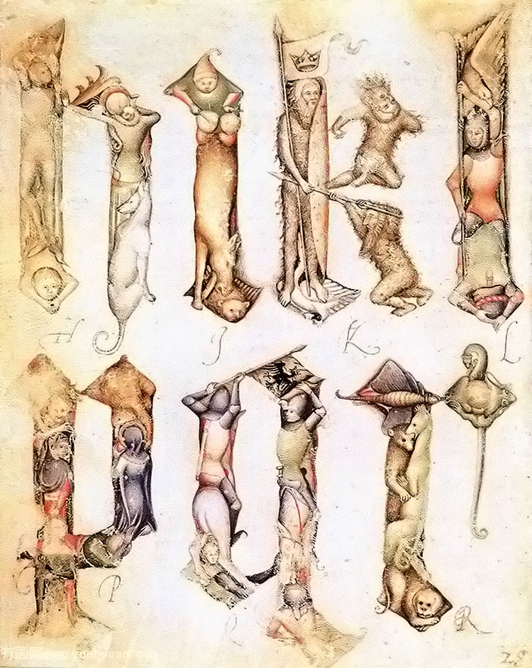 gothic letters from a model book