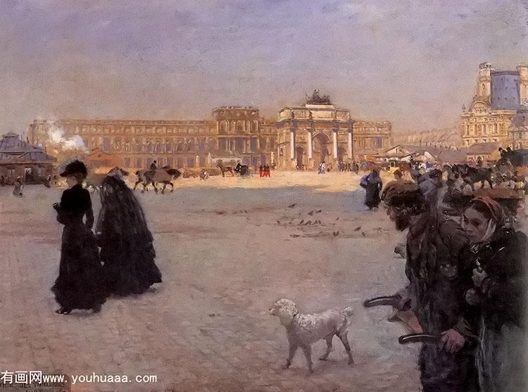 the place de carrousel and the ruins of the tuileries palace in 1882