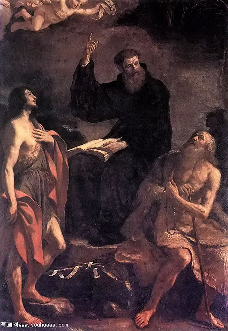 st augustine, st john the baptist and st paul the hermit