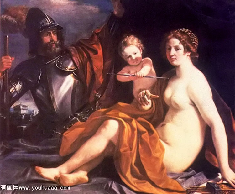 venus, mars and cupid