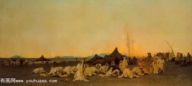 evening prayer in the sahara