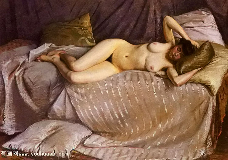 femme nue etendue sur un divan