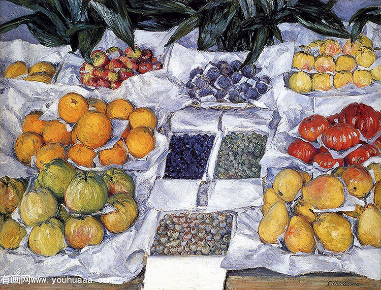 fruit displayed on a stand