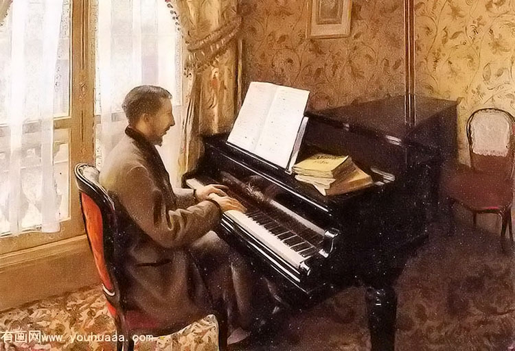 young man playing the piano