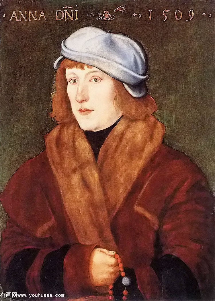 õӻ - portrait of a young man with a rosary