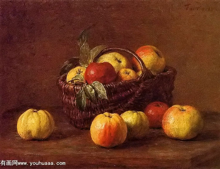 apples in a basket on a table