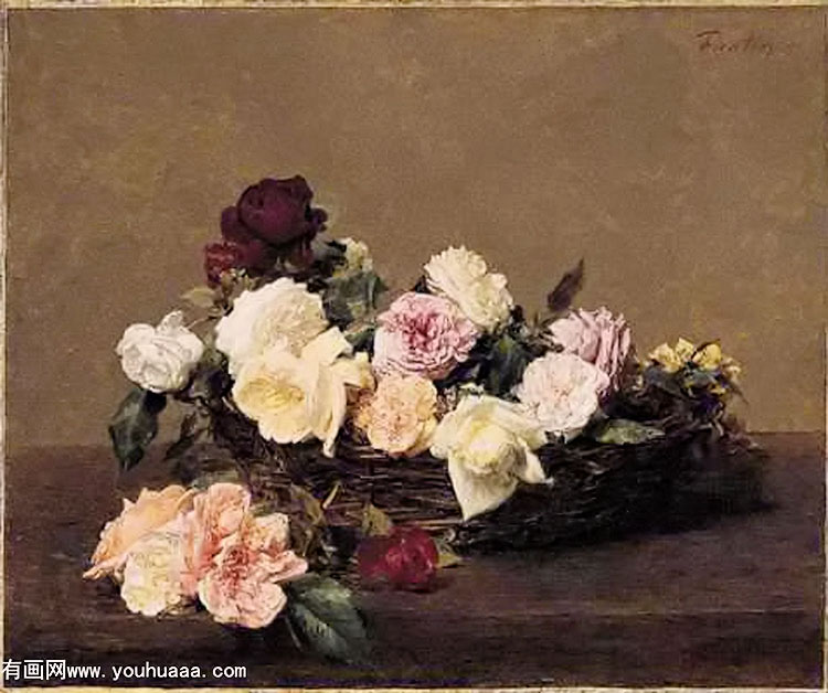 a basket of roses