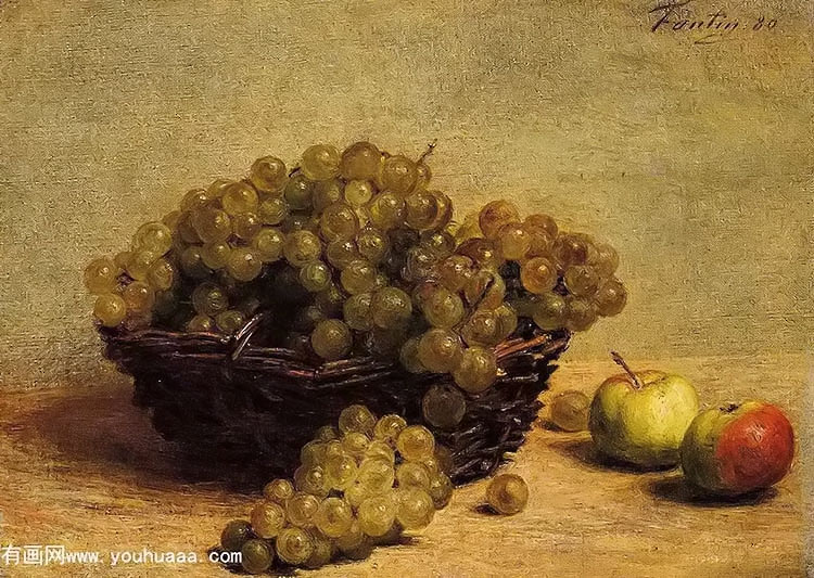 nature morte raisin et pommes dapi