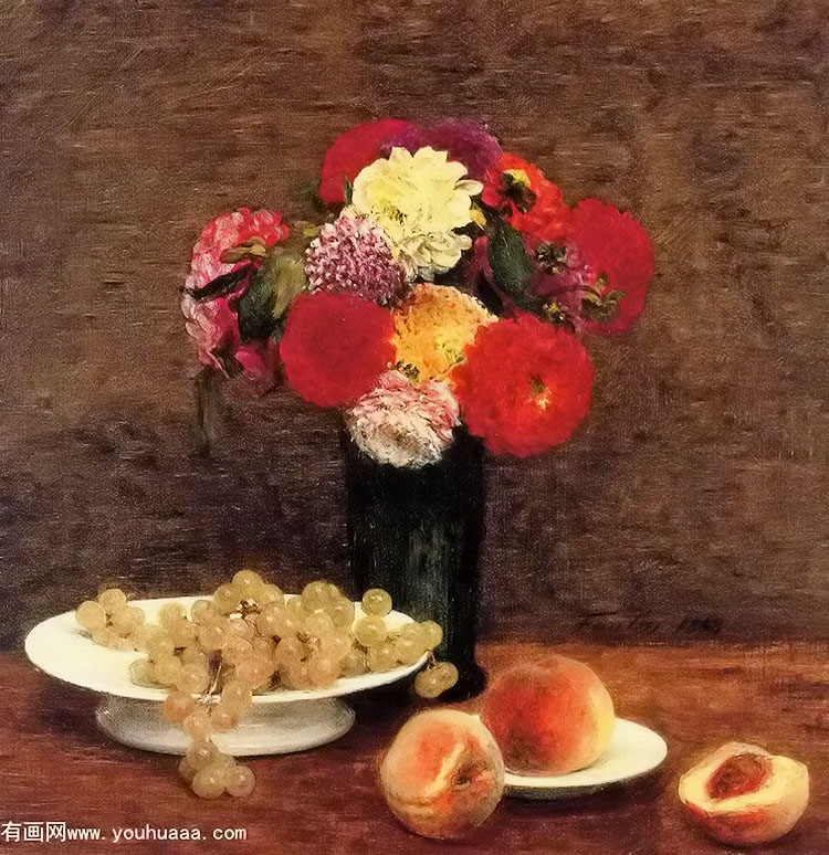 :ƿеĵ - still life dahlias in a green vase