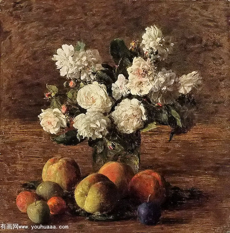 :õˮ - still life roses and fruit