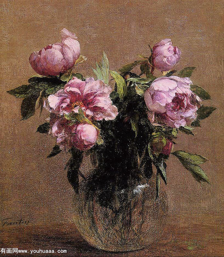 vase of peonies