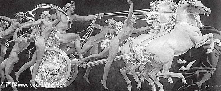 apollo in his chariot with the hours