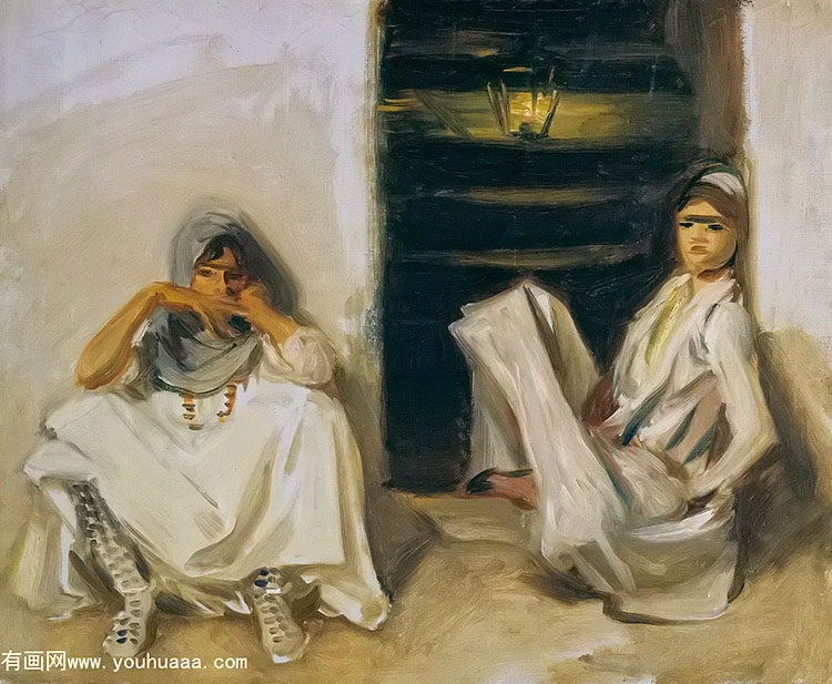 two arab women(alternative titles two moorish figures two arab figures)