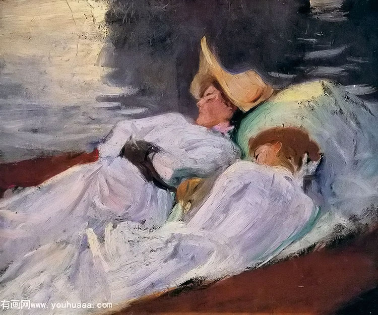 two women in a punt(alternative titles in a punt in a punt)