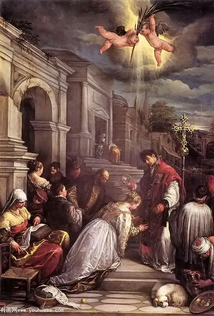 st valentine baptizing st lucilla