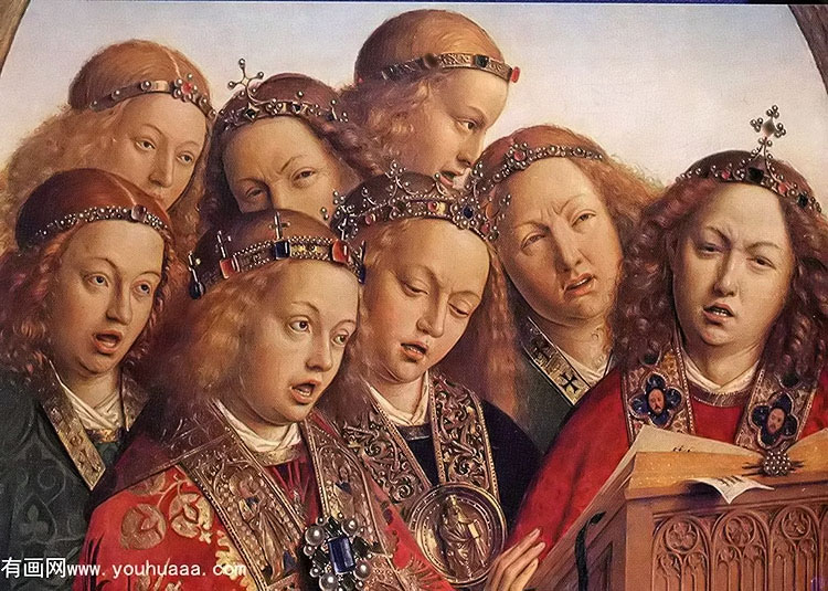 the ghent altarpiece singing angels [detail]