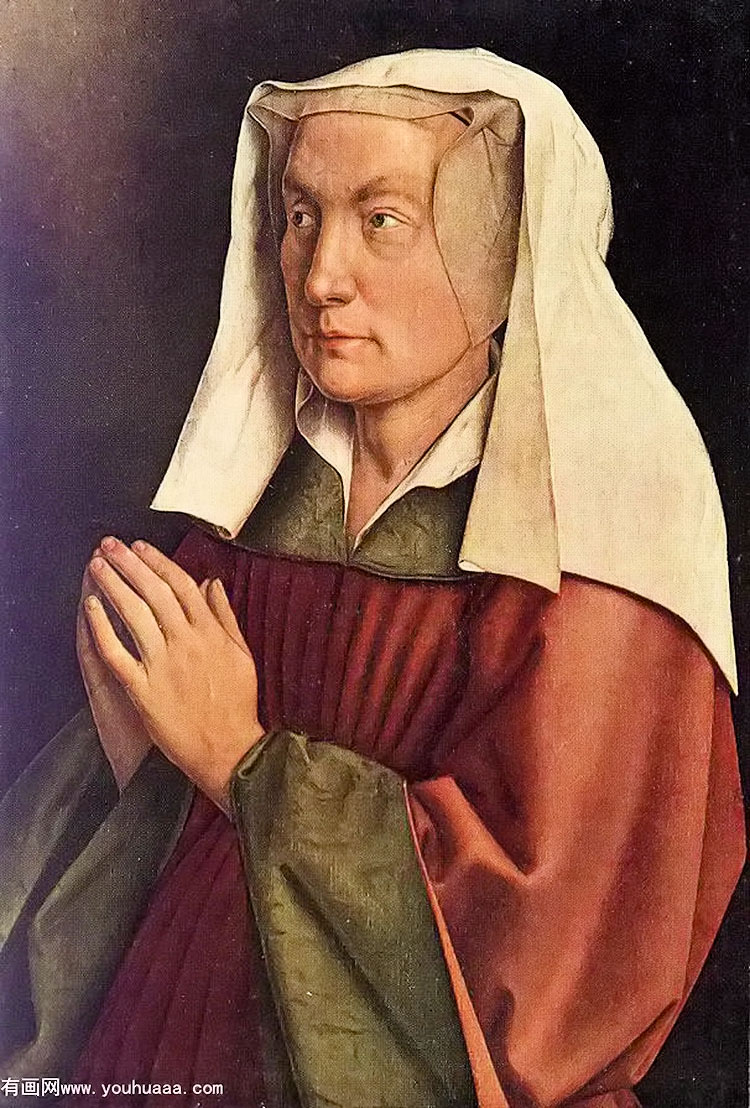 the ghent altarpiece the donors wife [detail]