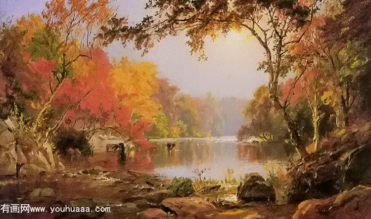 river landscape in autumn