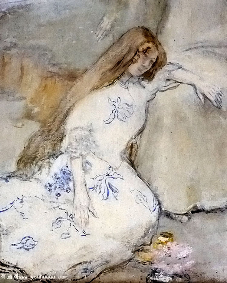 a young girl resting