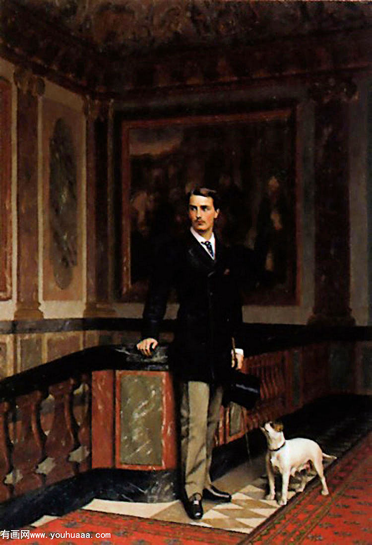 ŵάĹ - the duc de la rochefoucauld doudeauville with his terrier