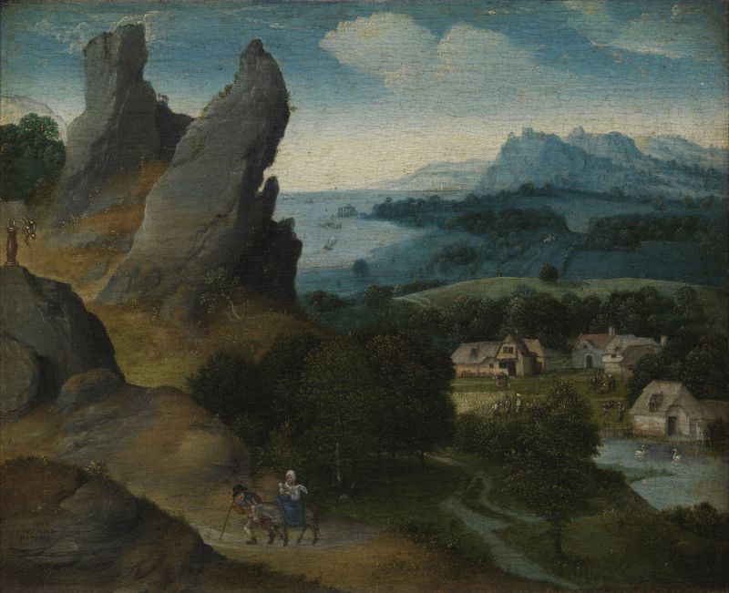 ;пľɫ - landscape with the flight into egypt