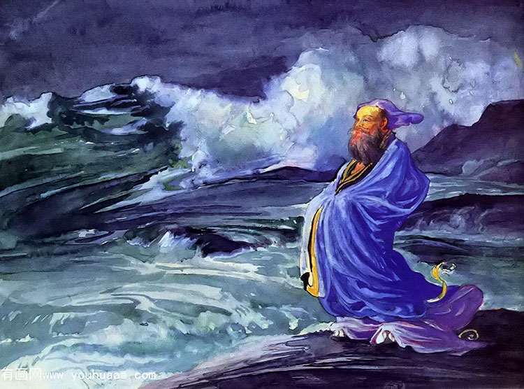 a rishi calling up a storm, japanese folklore