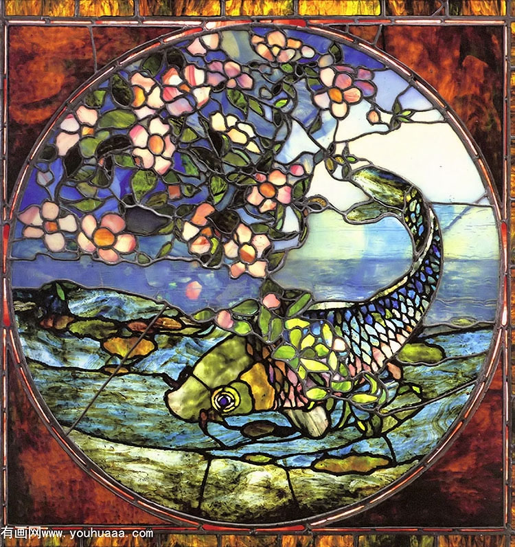 fish and flowering branch