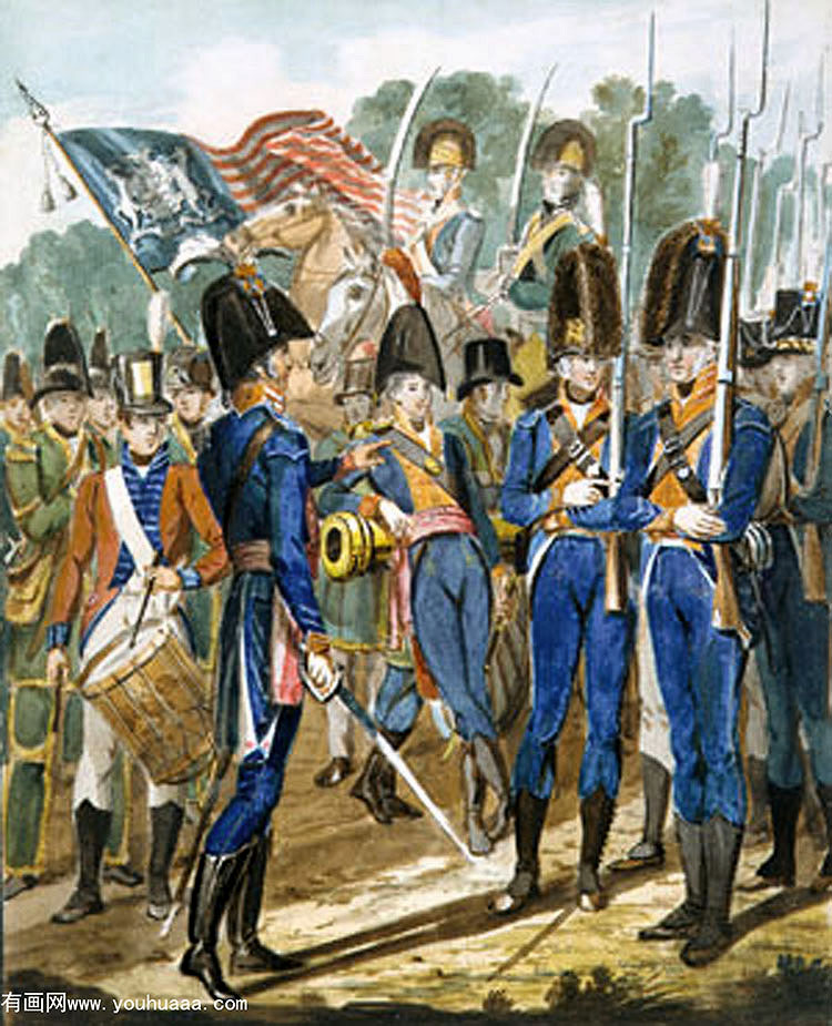 members of the city troop and other philadelphia soldiery