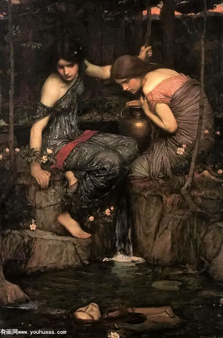 nymphs finding the head of orpheus