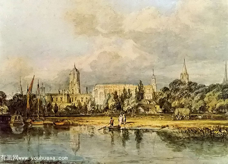 Ϲۻ - south view of christ church, etc from the meadows